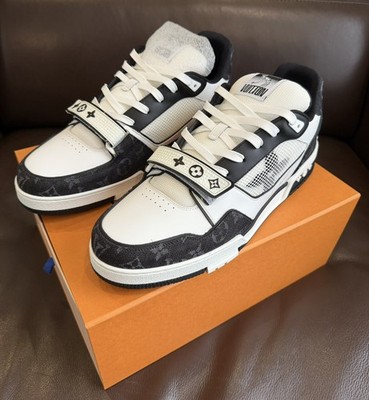 Louis Vuitton Trainer Low Strap - Black Monogram Denim - LV Size 12