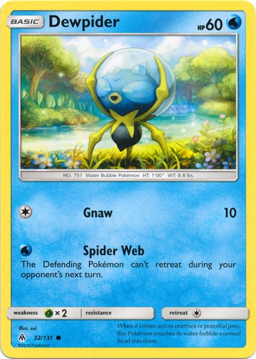 Dewpider - 32/131 - Common (Damaged) Forbidden Light - Water Pokémon