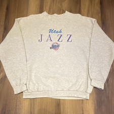 Logo 7 Utah Jazz NBA Basketball Heather Gray Crewneck Sweatshirt Size XL