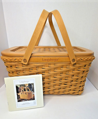 VNTG Longaberger 2000 Founder's Market Basket, ''To Dad with Love,'' w/lid & prot