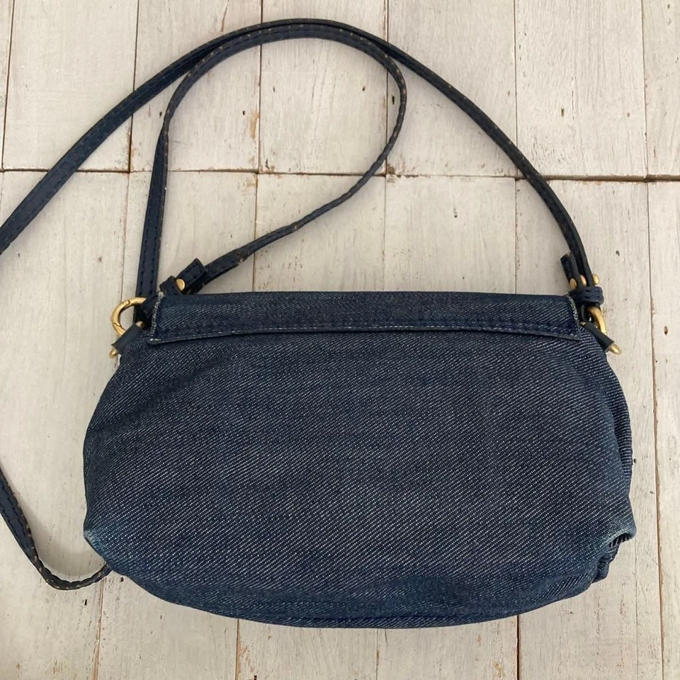 CHLOÉ Marcie Mini Shoulder Crossbody Bag Denim Navy Pre-Owned Small Used - Bild 2 von 4