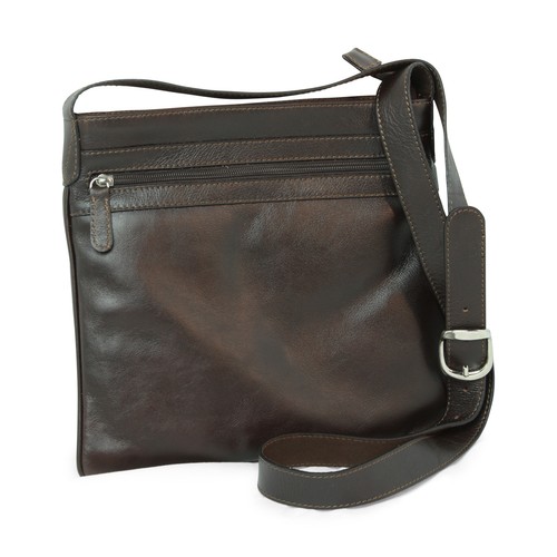 Italian Handmade Women's Leather Cross Body Bag - Dark Brown | Old Angler