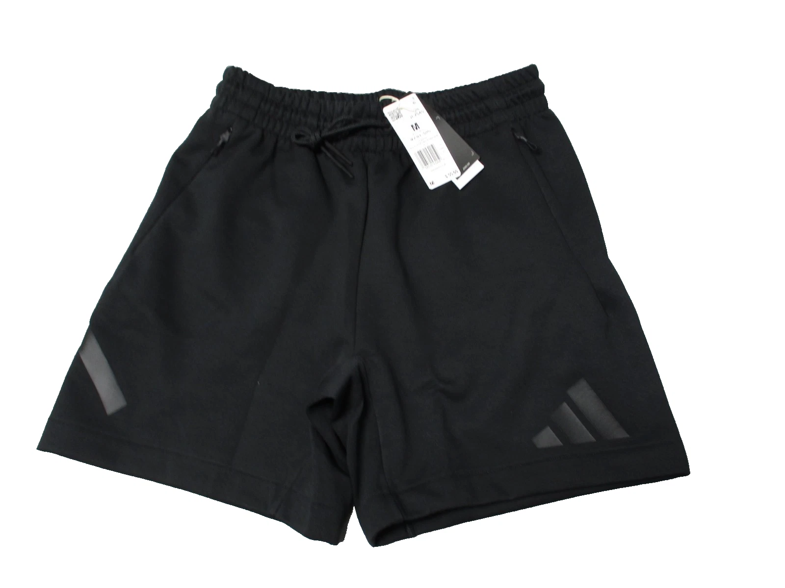 Adidas ZNE Shorts Athletic Primeknit Drawstring Zip Pockets Black Mens Sz Medium