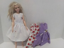 Doll Clothes Handmade to fit Curvy Barbie doll- Lot 0f 3--Dresses,- K136