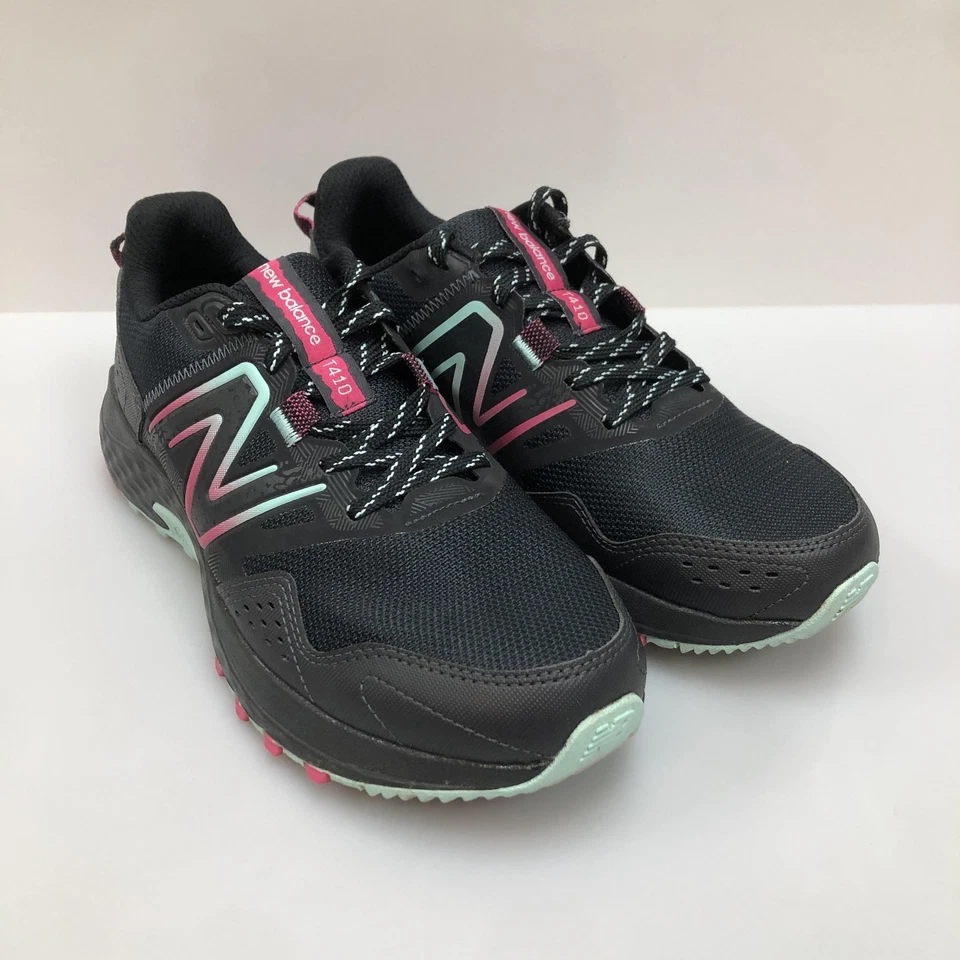 New Balance Shoes Womens Size 7 Black Pink Teal 410 Trail Running Sneakers Logo - Image 2 of 4