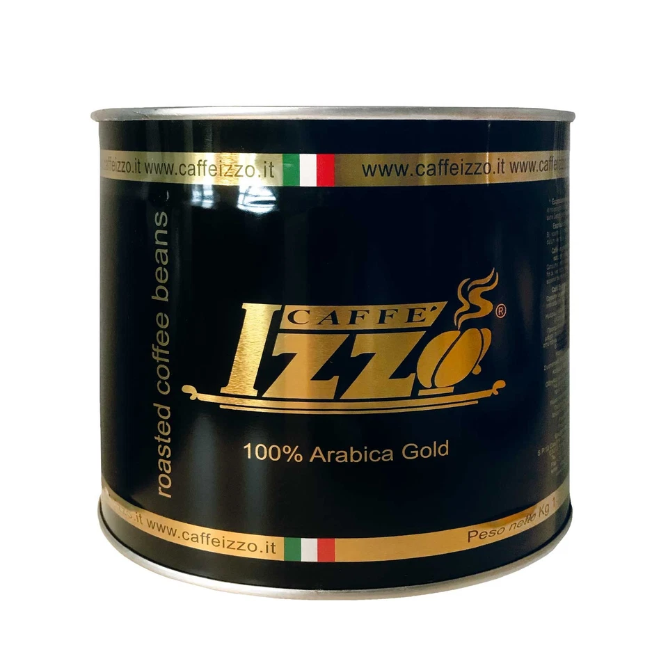 IZZO Espresso 100% Arabica Gold im Aufsatz 1kg Dose ganze Bohne
