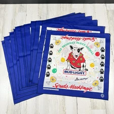 VTG 1980s Spuds Mackenzie Bud Light Bandana 21.5" Beer - Lot of 12