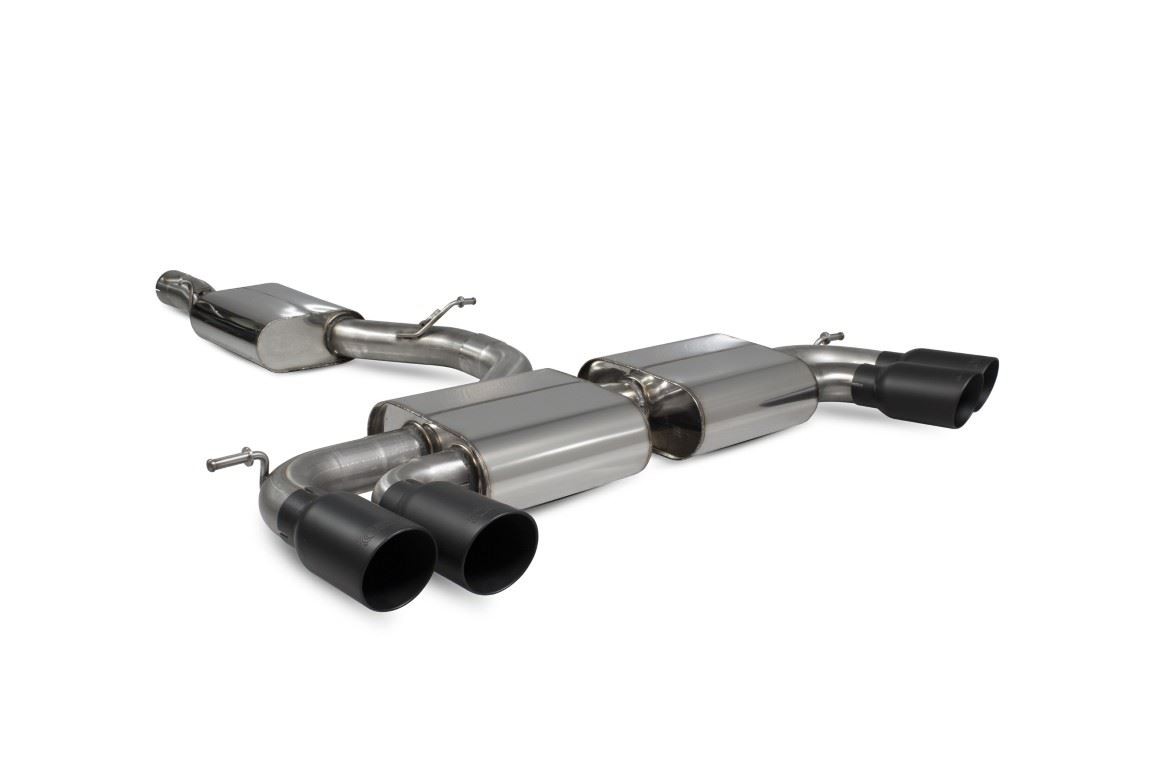 Scorpion Exhaust Res Cat-Back Sys No-Valve Blk Audi S3 8V 3-Door FL No-GPF 16-18