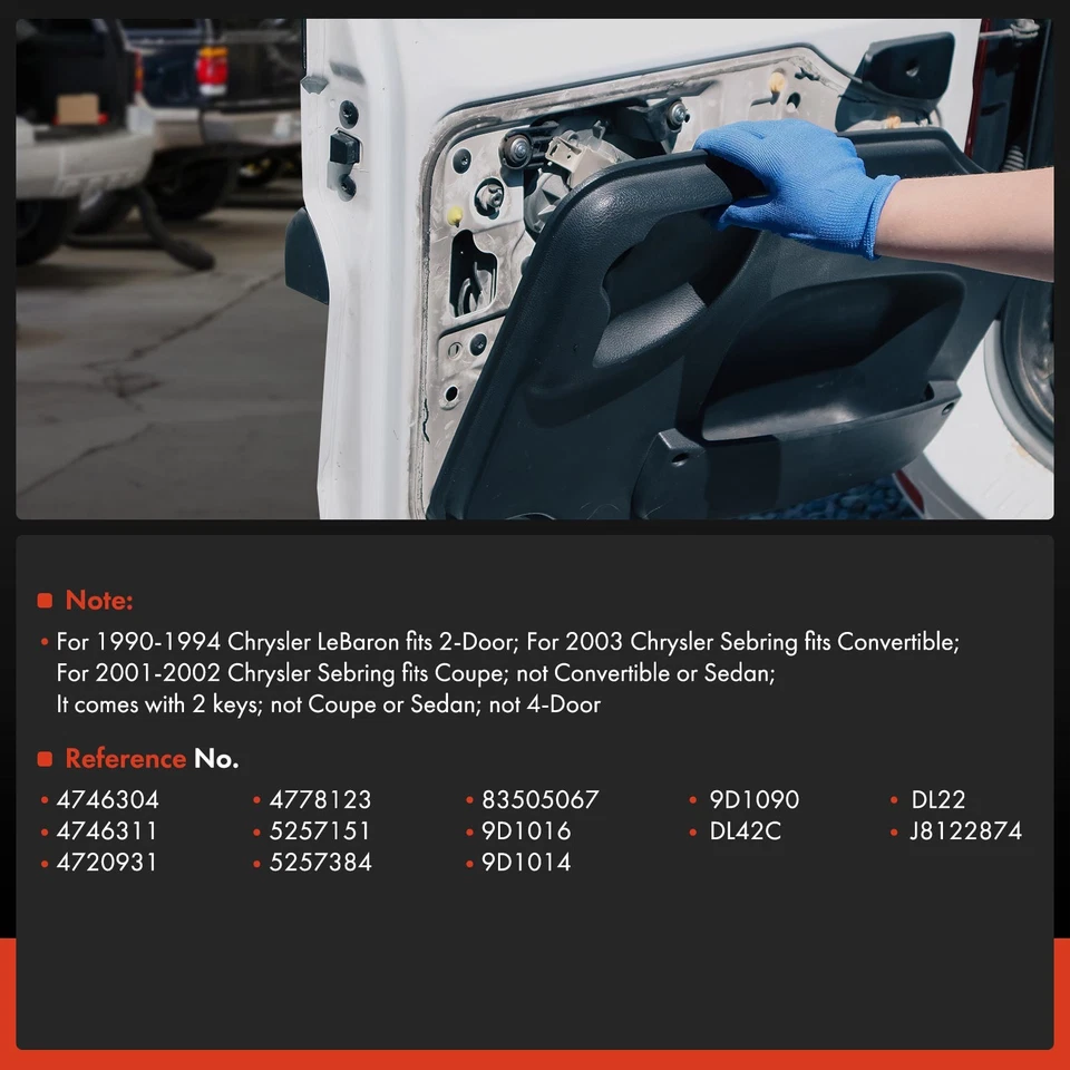 Juego de cilindros de cerradura de puerta con llaves para Jeep ZJ Grand Cherokee YJ SJ Dodge Chrysler Foto 4 de 4