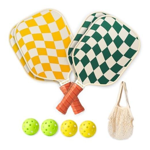 Pickleball Paddles Set of 2/4- USAPA Approved 4 Wave Check | White | Graphite