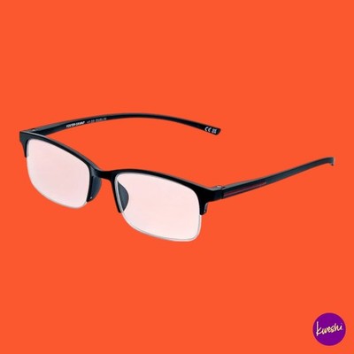 FOSTER GRANT Unisex Lesebrille, Dublin Biff, halbrandlos, schwarz, +2,5