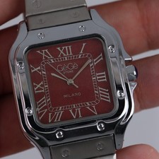 Orologio GeGe Store Milano Uomo Donna Acciaio Quadrante Bordeaux Luxury Style