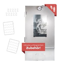 Räucherofen 80 cm hoch Edelstahl, Räucherschrank mit 3 Etagen