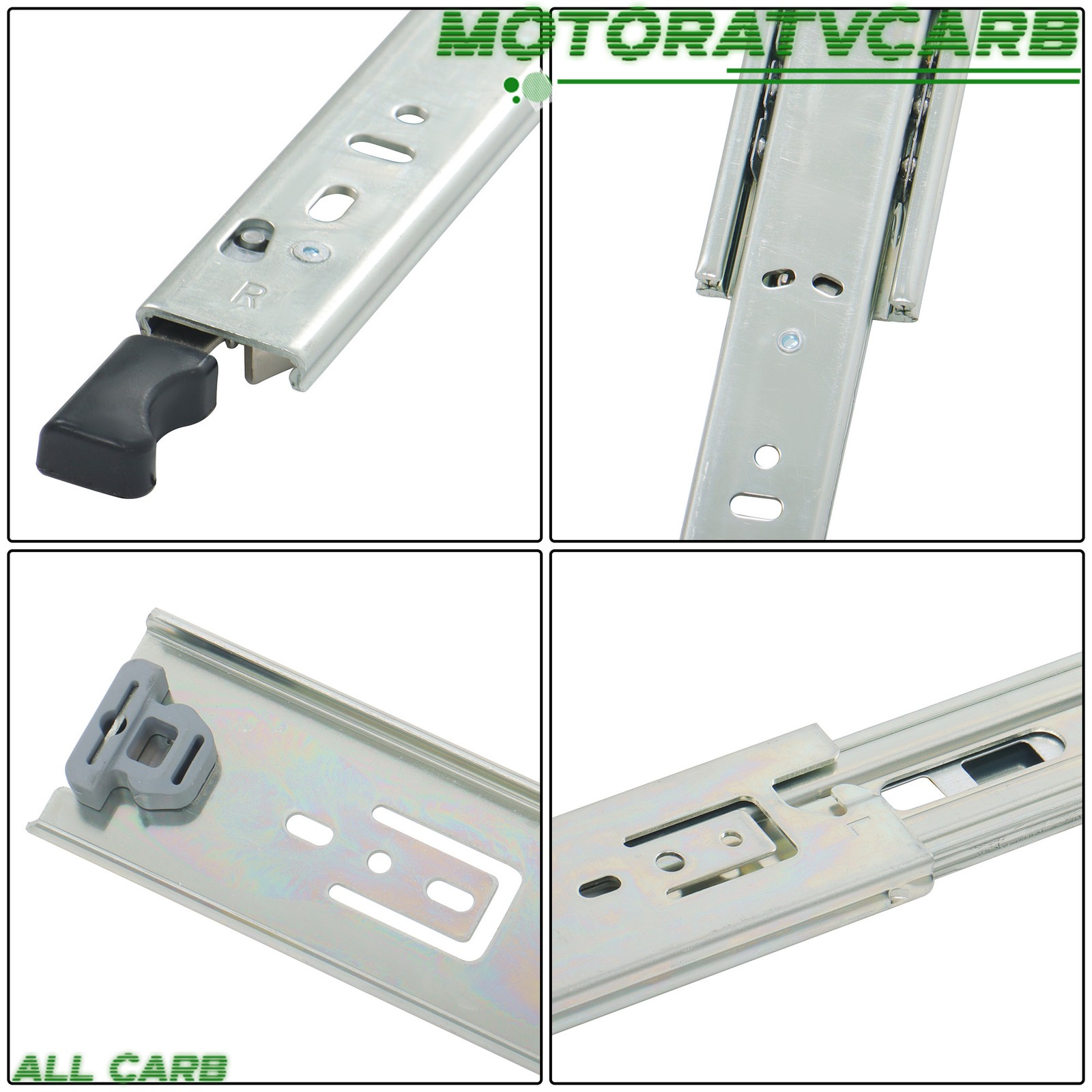 ALL-CARB 1Pair Drawer Slides 16 Inch 150 lb Load Capacity Side Mount Extension