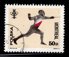 Centsational Topical Poland Cancelled SN PL 2166 - 1976 - Olympics / Fencing