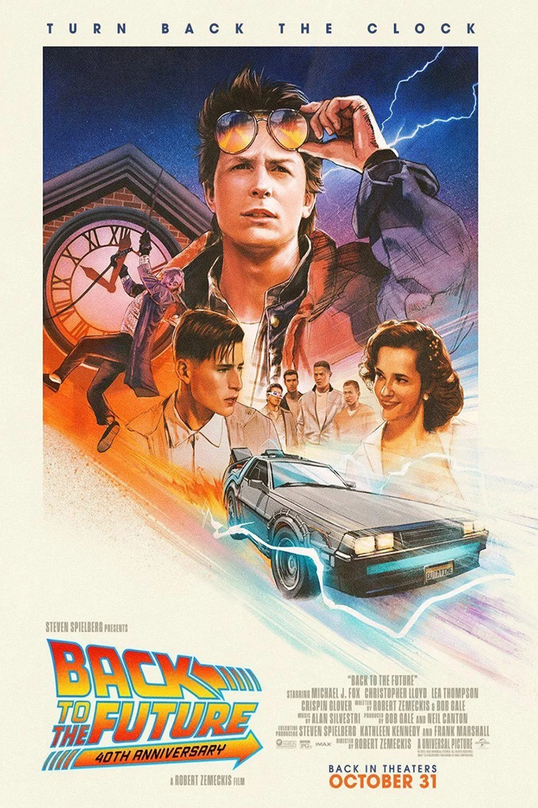 Back to the Future 40th Anniversary Poster Sci-Fi Movie Wall Art Decor