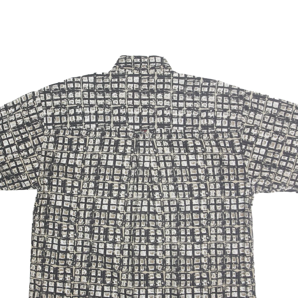 GREG NORMAN COLLECTION Hombre Negro Gris Estampado Algodón Mezcla Camisa L Botón - Imagen 4 de 4