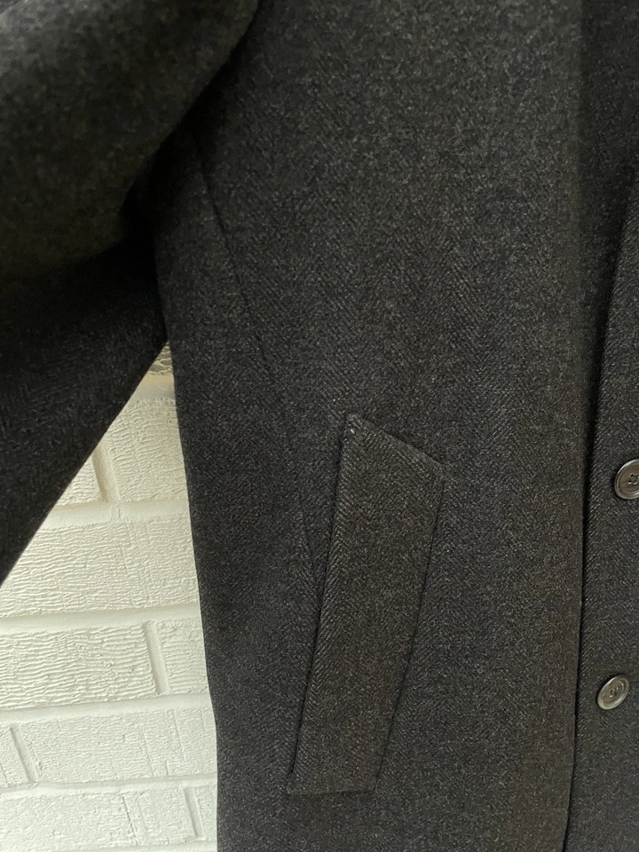 Vintage Dunn & Co Crombie Wool Coat Mens Large Grey Long Jacket 44 Large Jacket - Image 3 of 4