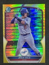 Jesus Galiz 2023 Bowman 1st Chrome Yellow Refractor Los Angeles Dodgers #/75