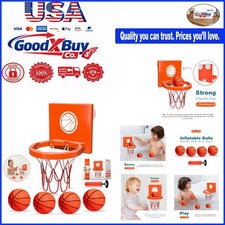Toddler Bathtub Basketball Hoop Set with 4 Soft Balls - Suction Cup Indoor Sh...