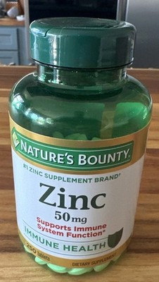 Natures Bounty Zinc 50mg, 250 Count, Immune & Antioxidant Exp 1/29