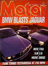 MOTOR MAGAZINE 21-FEB-87 - BMW 735i E32, Sierra RS Cosworth, Koenig Testarossa
