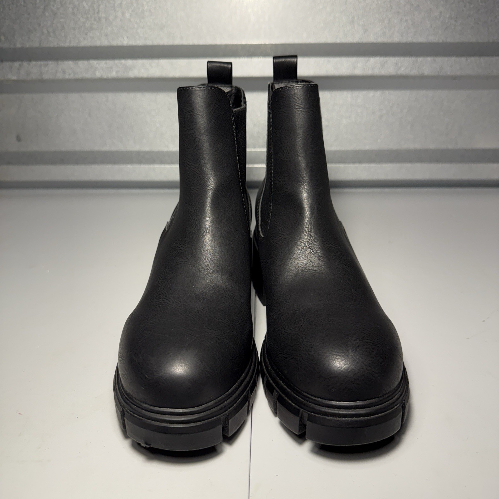 SAOLA Stivaletti donna MIA Rusty Chelsea suola a strappo neri punta tonda pull on 8