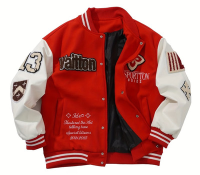 Lettermen Jacket Bomber BASEBALL PRINTED Varsity Jacket Men's Sizes BIG  6XL