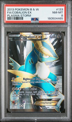 2012 POKEMON BW PLASMA STORM COBALION EX #133 FULL ART  PSA 8 NM