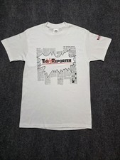 Vintage Hollywood Reporter Shirt Size Large Made In USA 80s White Singoe Stitch