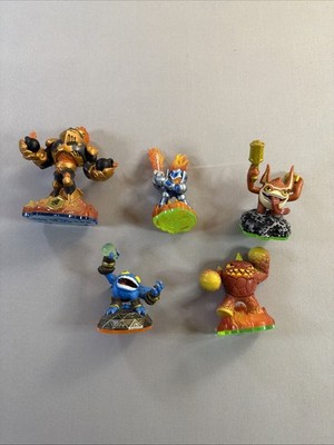 Lot Of 5 Skylanders Figures: Blast Zone, pop fizz, ignitor, trigger happy etc.