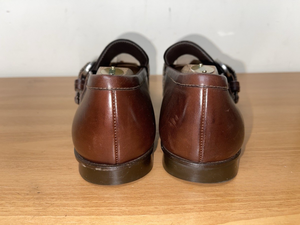 Prada Men’s Dark Brown Leather Monk Strap Buckle Loafers Woven Buckle Size 9 Prada Monk Straps for Men | The RealReal main image 2
