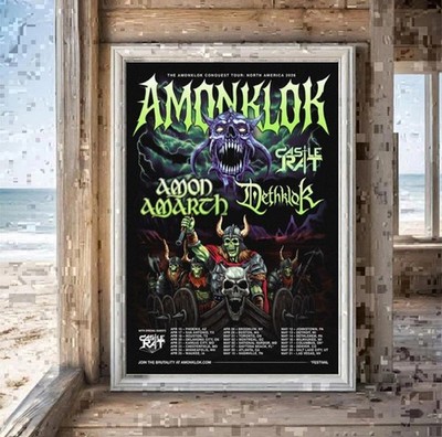 Amonklok Conquest Tour North America 2026 With Castle Rat Amon Amarth Poster