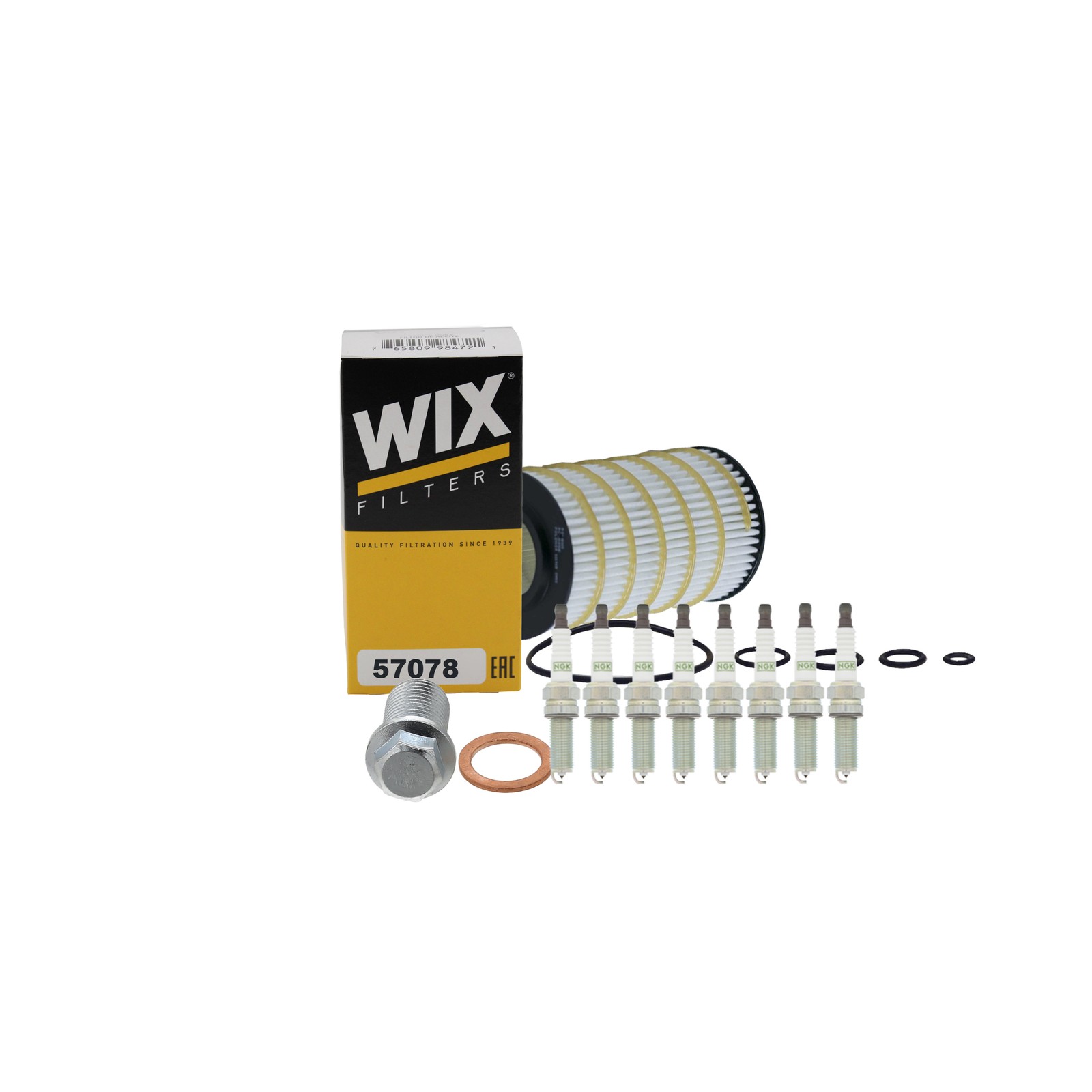 Wix Engine Oil Filter  NGK 8 Spark Plugs kit for X164 ML550 C209 CLK550 V8 M273