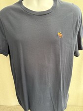 Abercrombie  Fitch Black Crew Neck Tee With Orange Moose Logo