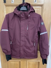 Polarn O. Pyret Burgundy 11-12 Padded Ski Jacket Waterproof Winter EUC Wine Red