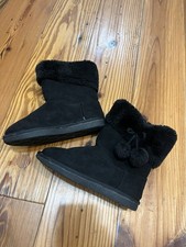 Black Faux Fur Fall/Winter Boots, Youth Girl s Size 1