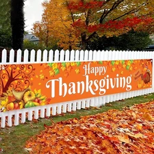 KatchOn, Happy Thanksgiving Banner Outdoor - Xtralarge, 120x20 Inch | Yard Banne