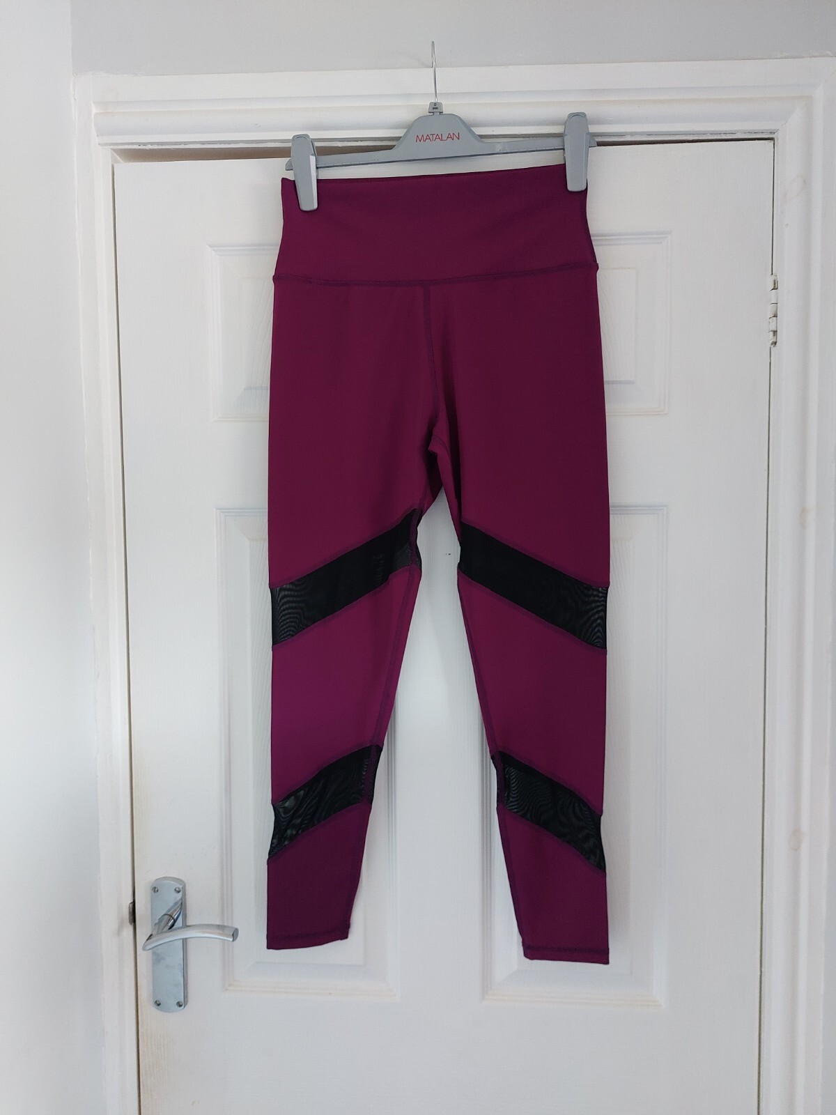 Warehouse Leggings Mesh Detail Purple Size Medium Preloved image 2