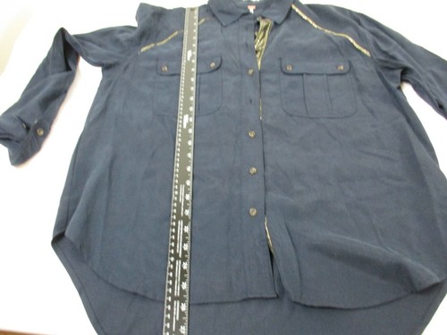 Camisa Free People Mujer Pequeña S Abotonada Azul Dorado Elastizada Manga Larga - Imagen 5 de 12