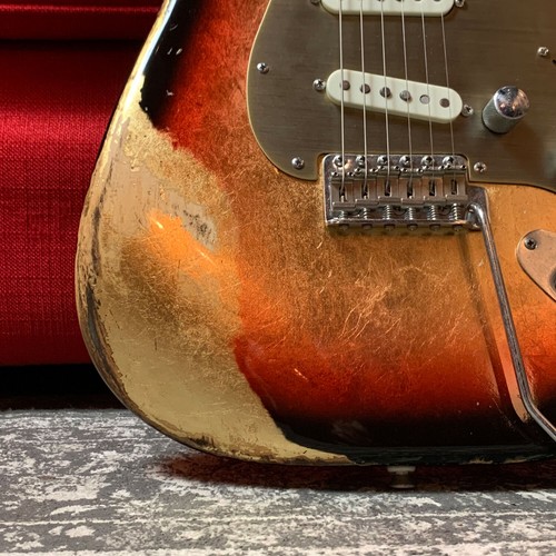 FRANCHIN Mercury guitar Relic Aged Nitro over Metallic Leaf S-type*MADE TO ORDER - Picture 7 of 10