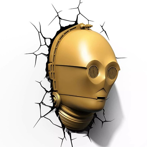 Household Wall Decoration Star Wars C-3PO Head/Face 3D FX Deco Night LED Light - Picture 5 of 6