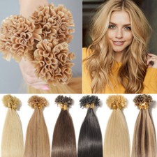AAAA U Tip Nail Real Remy Human Hair Extensions Pre-bonded Fusion Keratin 200S