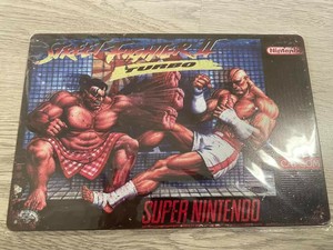 Plaque métal décorative rétro vintage Street fighter 2 turbo super nintendo snes