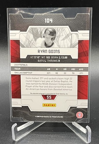 2009 RYAN GOINS Donruss Elite Aspirations Signatures /100 Auto ROOKIE RC - Picture 3 of 3