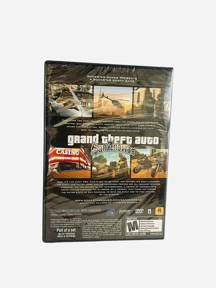 Grand Theft Auto San Andreas Ps2 Game Sony PlayStation 2 Gta New Sealed CIB Rare - Image 2 of 4