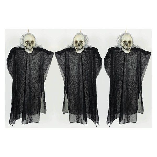 3X Sensenmann HÄNge Figur Dekoration Halloween Karneval Puppe Skelett Deko Party-image