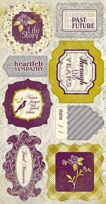 AUTHENTIQUE PAPER Cardstock Stickers   ''REMEMBRANCE'' COMPONENTS - 13 pcs