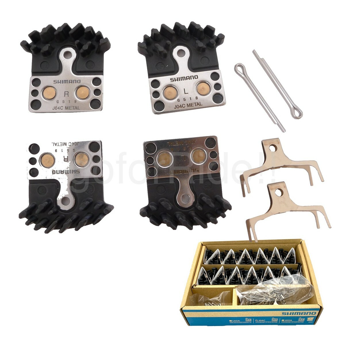 Shimano XTR J04C Metal Bike Disc Brake Pads 2 pairs MTB W/Spring 