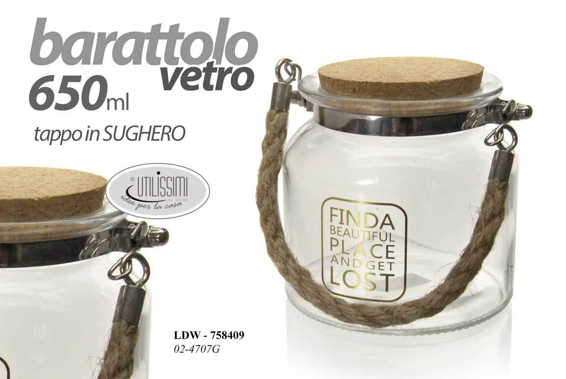 Paolo Chiari Barattolo in Vetro, Mucca Alice, 10 x 10 x 17 cm, con Tappo in Sughero, Decorazione in Marmoresina (Zucchero, 500 ml